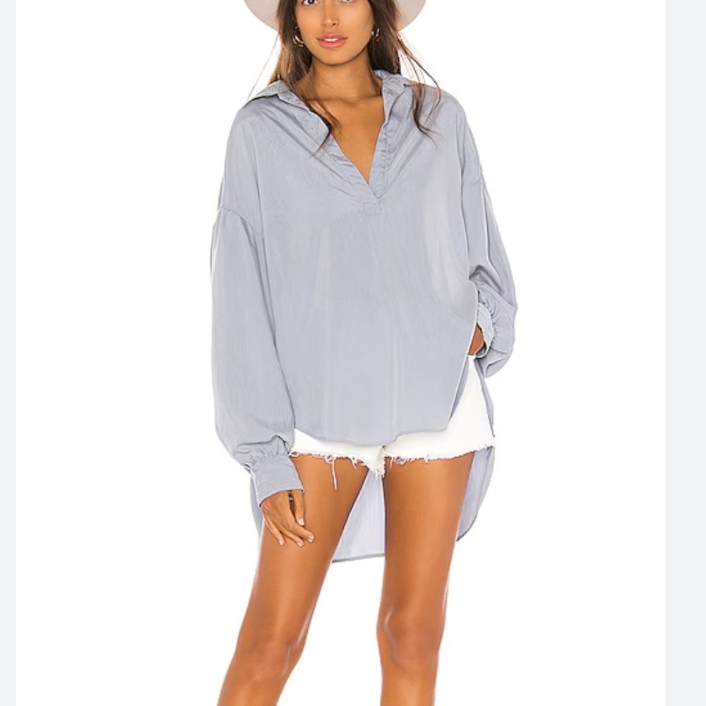 We The‎ Free Revolve Love until tomorrow V Neck modal Blouse high low sky Medium